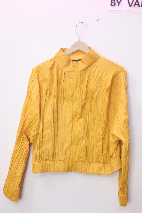 Yellow Crinkle Zip-Up Jacket - Image 5