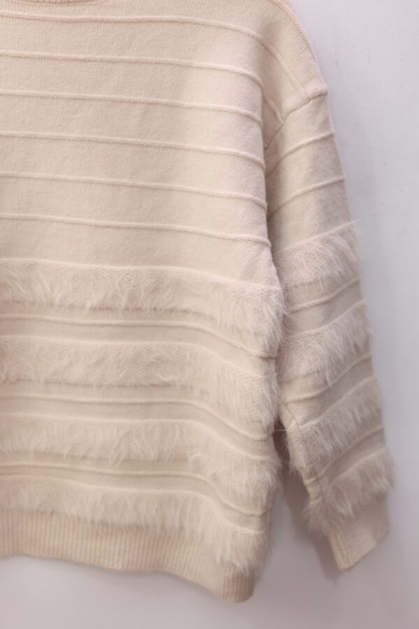 Ivory Textured High-Neck Sweater - Image 4