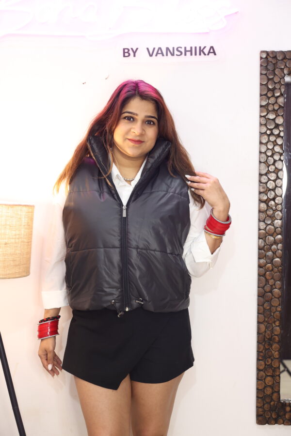 classic black puffer vest - Image 2